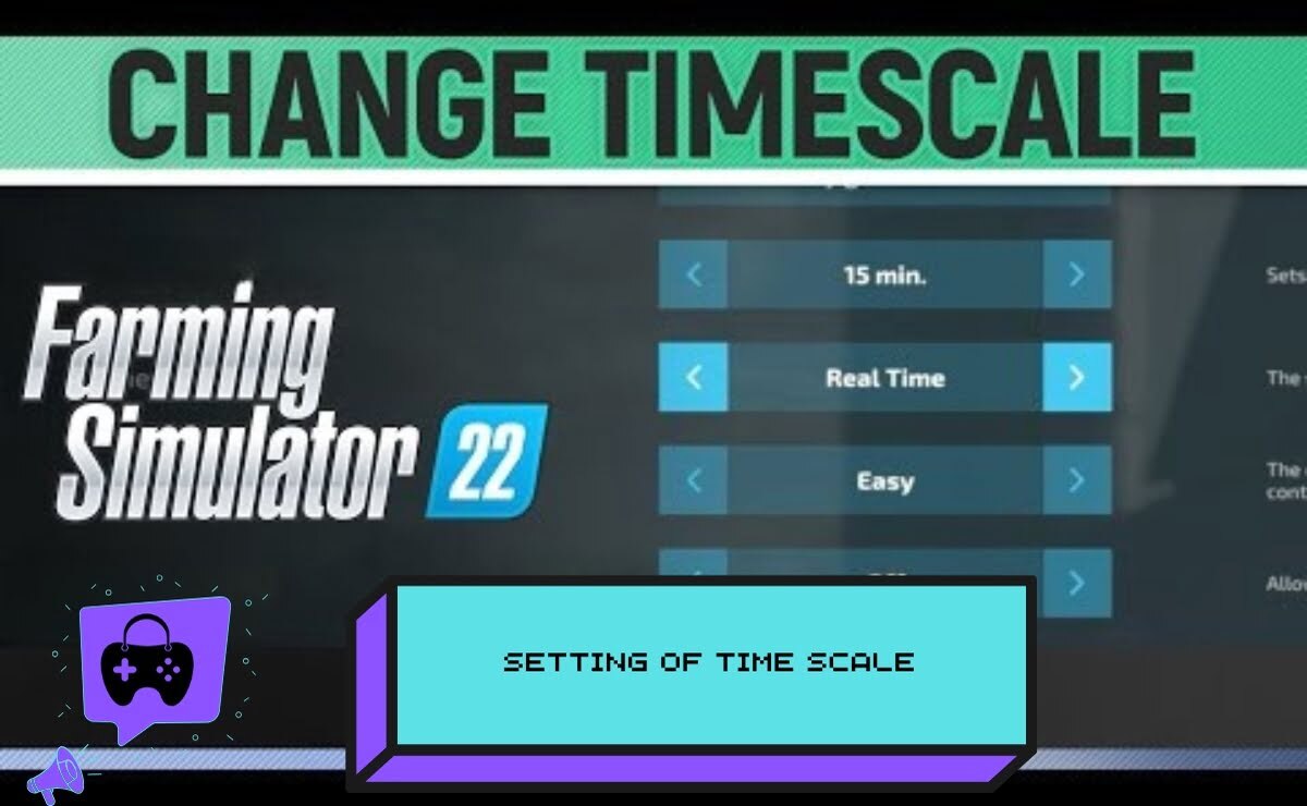 Farming Simulator 22 Ps4&Ps5, settings of the time scale