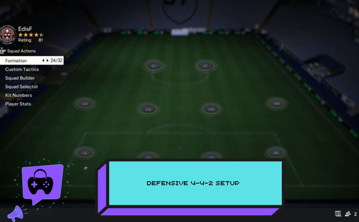 Defensive 4-4-2 Setup in EA Sports FC 26 Ps4