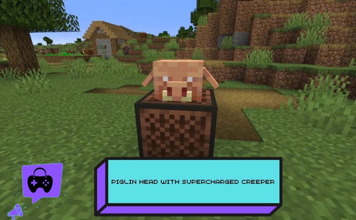 Piglin Head With Supercharged Creeper in Minecraft